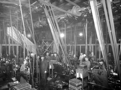 Factory Workers in St Petersburg, c.1916 by Russian Photographer